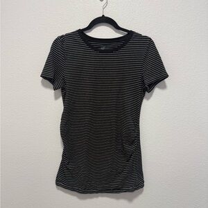 GAP Maternity Black and White Striped Short Sleeve Tee Size Medium